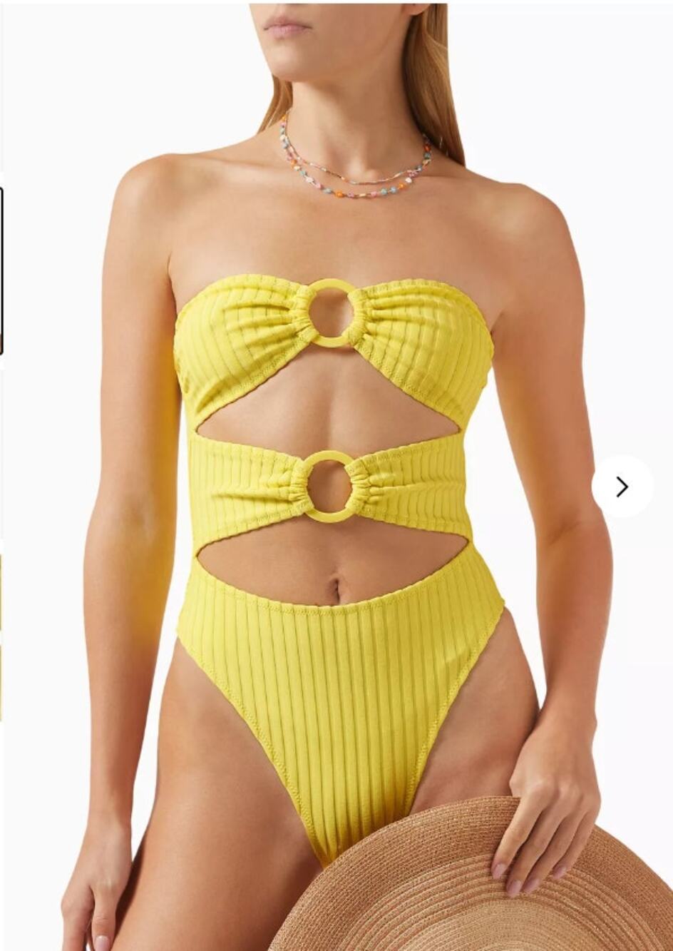 Solid & Striped The Ariana Cutout One Piece Swimsuit S Lemonade Yellow NWT $188